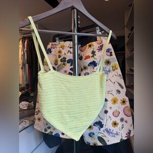 Weekday Light Lime Knit Pointed-Hem Cami